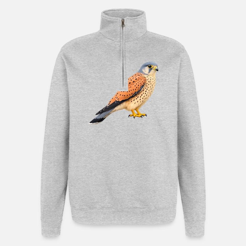 Männchen des Turmfalken - Quarter-Zip-Sweatshirt - Grau meliert