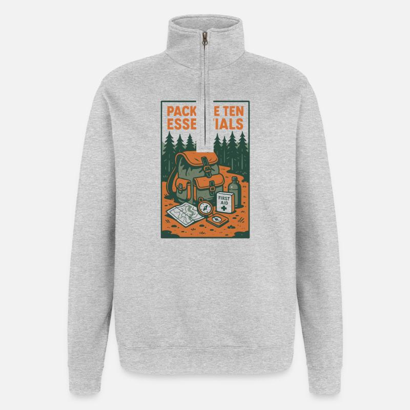 Ten Essentials | Scout Equipment - Quarter-Zip Sweatshirt - heather grey