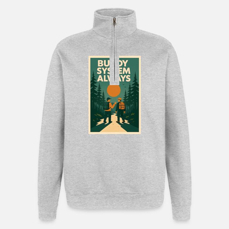 Système Always Buddy | Scouts - Sweat à zip 1/4 - gris chiné
