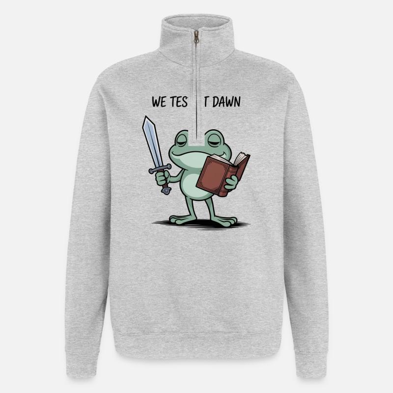 Dawnbound Frog Knight - Quarter-Zip Sweatshirt - heather grey