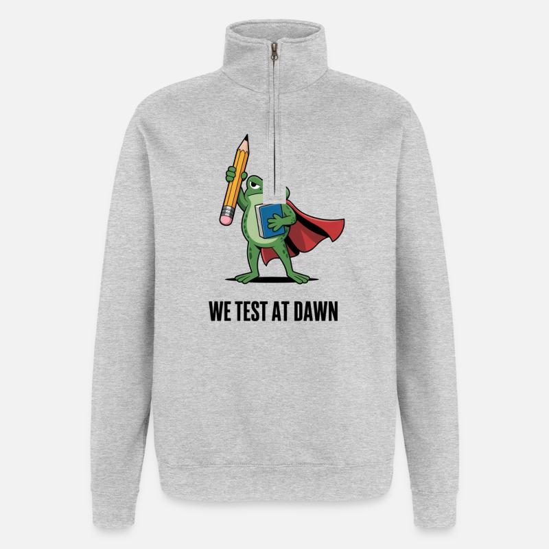 Dawn Test Froschheld - Quarter-Zip-Sweatshirt - Grau meliert
