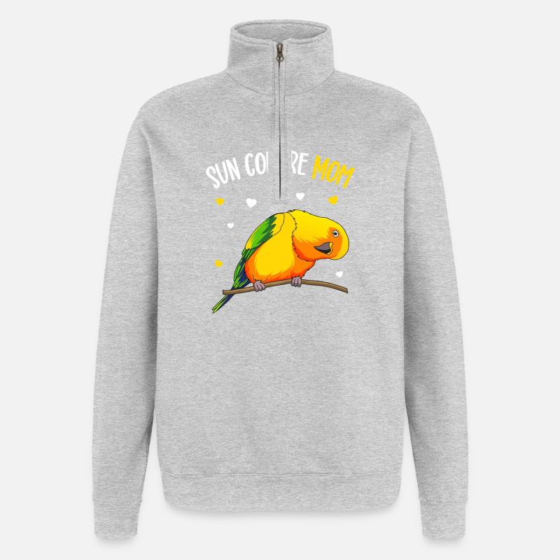 Sun Conure Mama - Quarter-Zip-Sweatshirt - Grau meliert