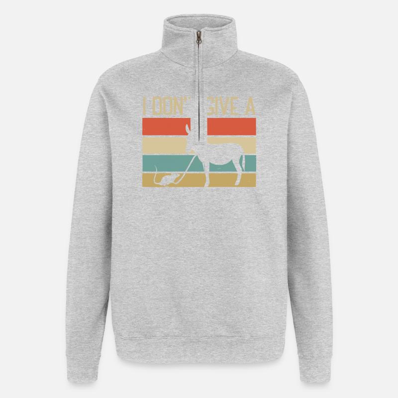 Das ist mir scheißegal. - Quarter-Zip-Sweatshirt - Grau meliert