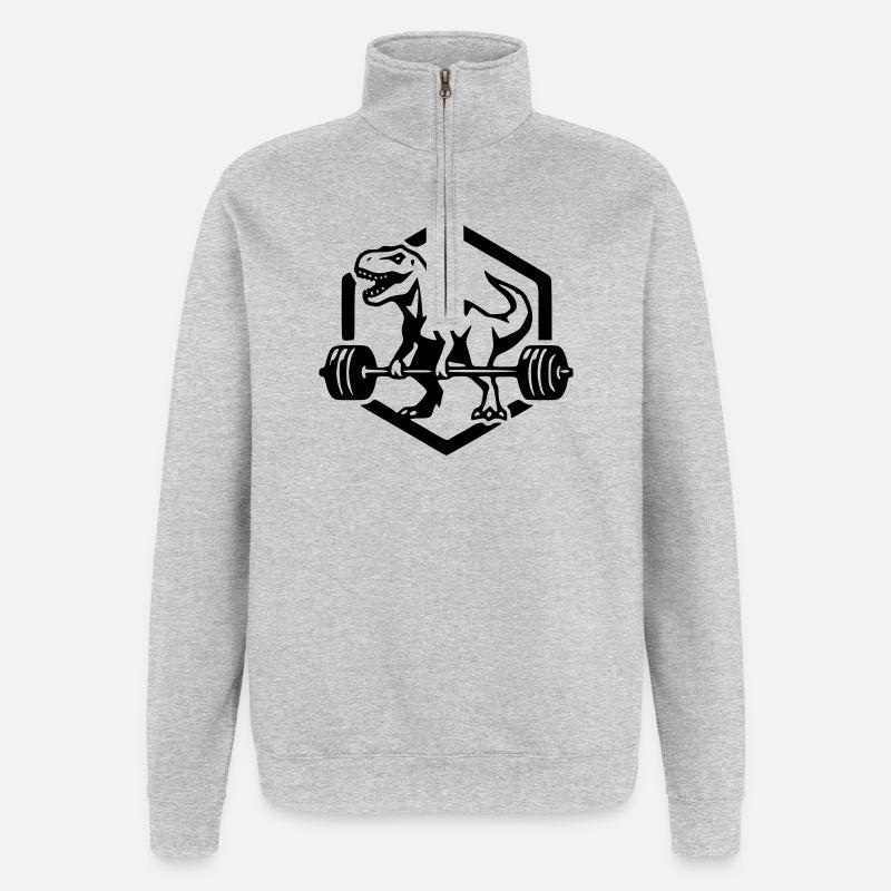 T-Rex - Quarter-Zip-Sweatshirt - Grau meliert