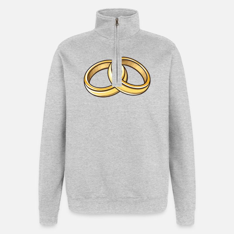 Wedding Wedding Rings - Quarter-Zip Sweatshirt - heather grey