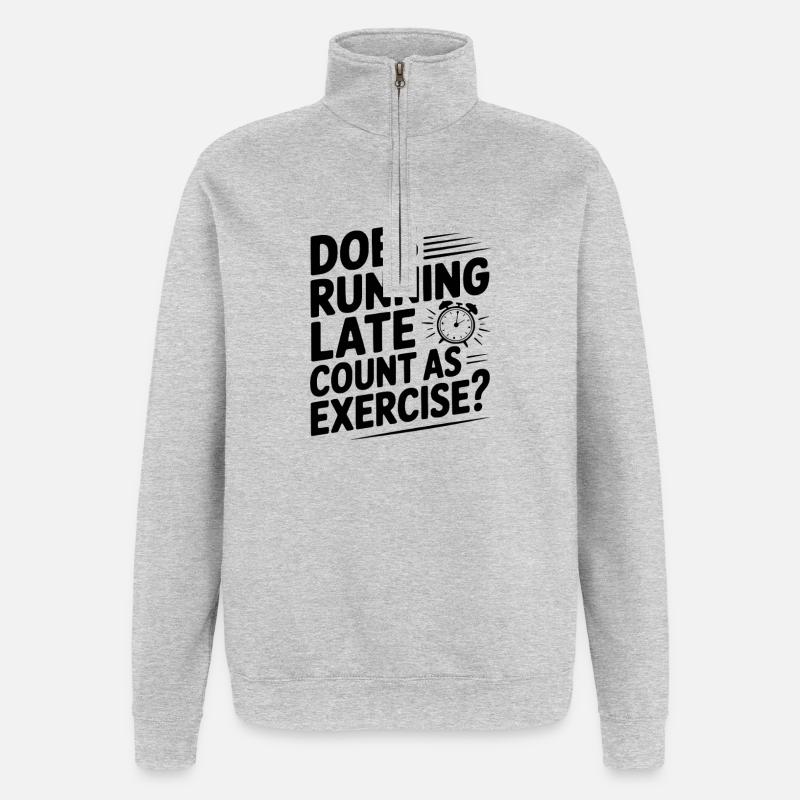 Does Running Late Count as Exercise? - Quarter-Zip Sweatshirt - heather grey
