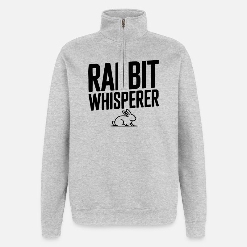 Rabbit Whisperer - Quarter-Zip Sweatshirt - heather grey