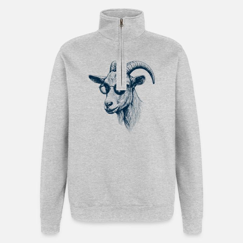 Great Goat - Quarter-Zip Sweatshirt - heather grey