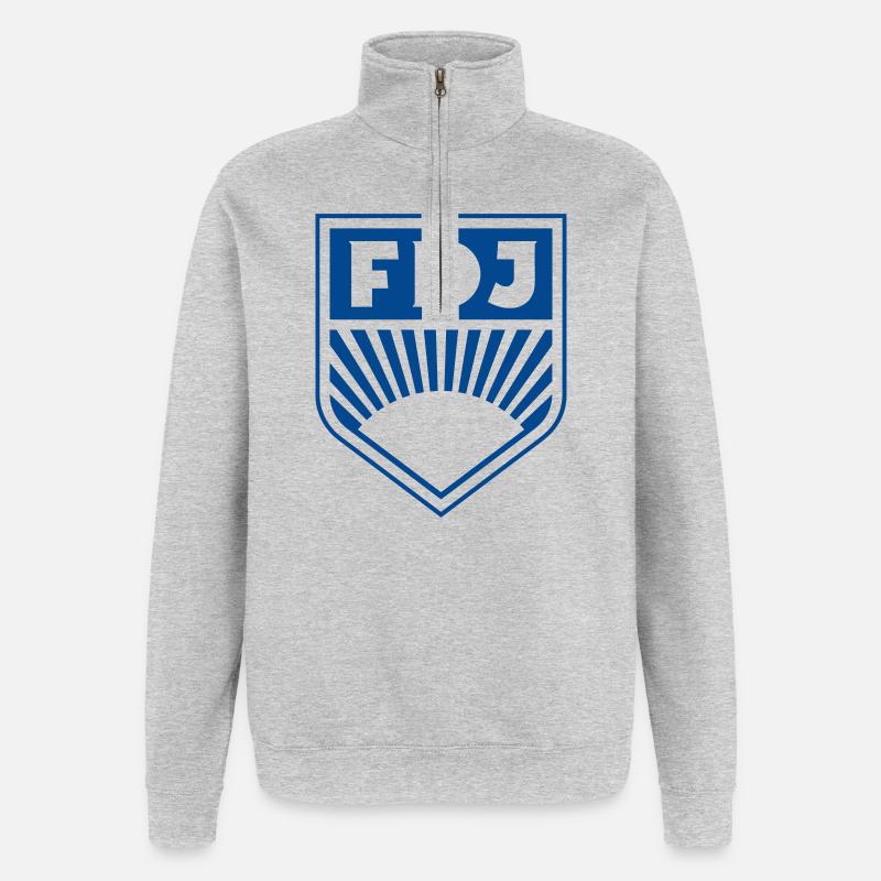 FDJ - Freie Deutsche Jugend Abzeichen (einfarbig) - Quarter-Zip-Sweatshirt - Grau meliert