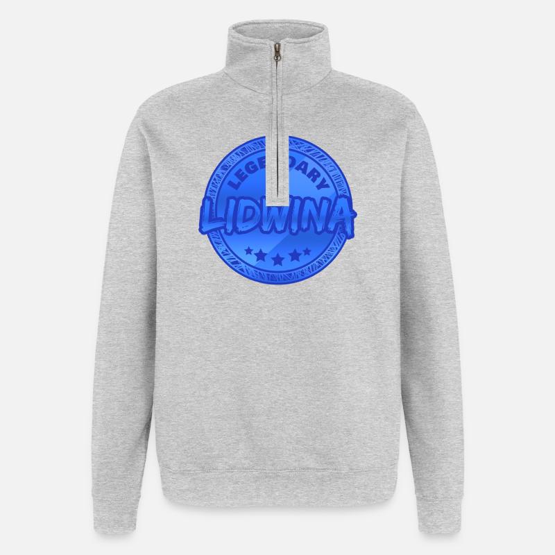 Lidwina als Geschenkidee - Quarter-Zip-Sweatshirt - Grau meliert