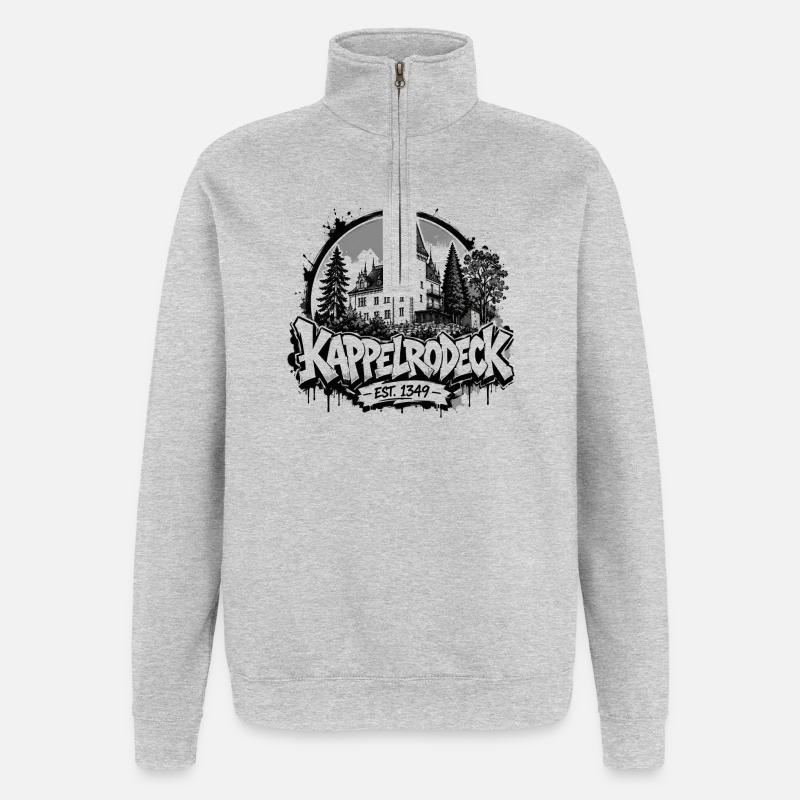 Kappelrodeck Schloss 1349 - Quarter-Zip-Sweatshirt - Grau meliert