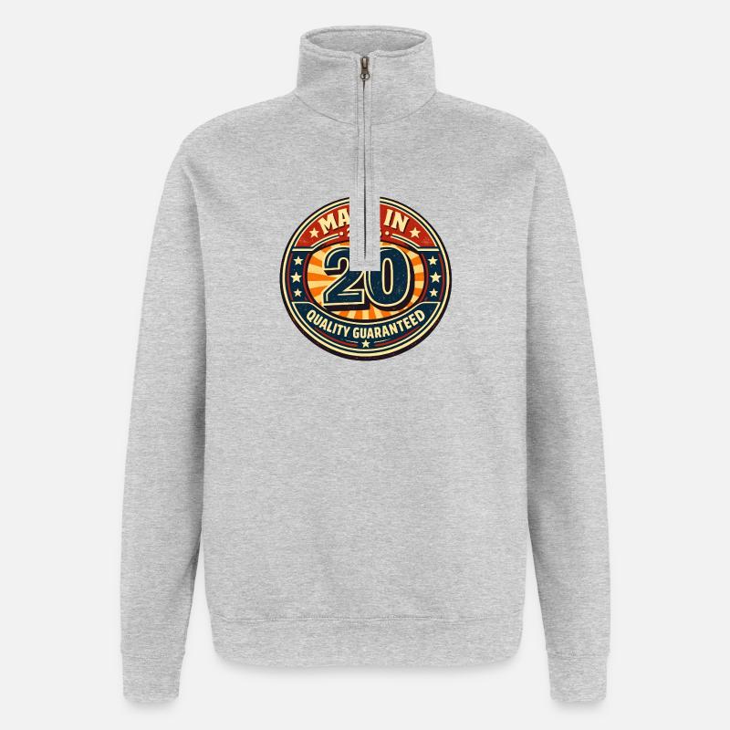 20th Birthday - Quarter-Zip Sweatshirt - heather grey