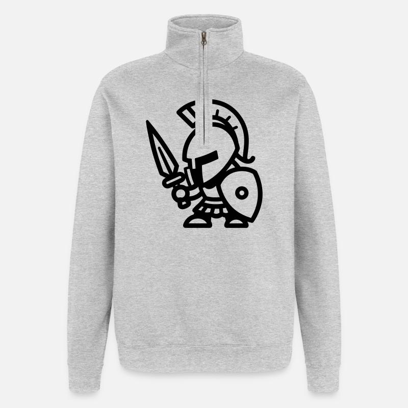 spartan - Sweat à zip 1/4 - gris chiné