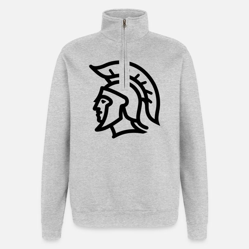 Spartanisch - Quarter-Zip-Sweatshirt - Grau meliert
