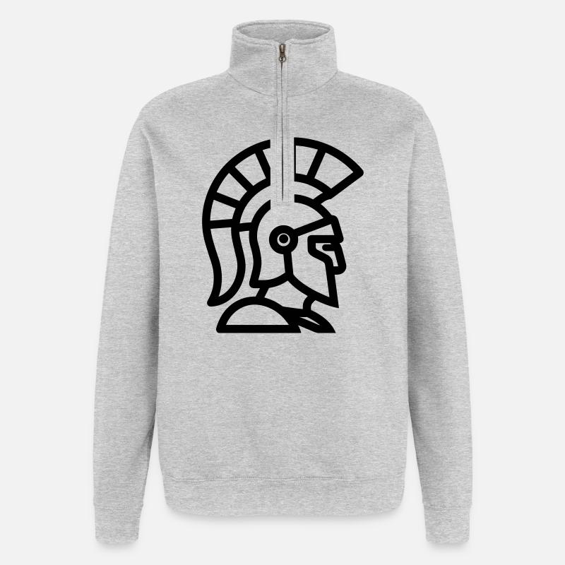 Spartanisch - Quarter-Zip-Sweatshirt - Grau meliert