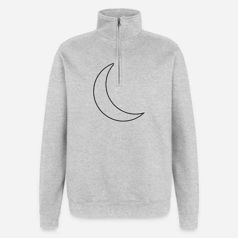 Crescent Moon - Quarter-Zip Sweatshirt - heather grey