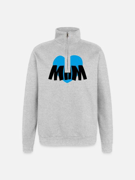 Mom heart - Quarter-Zip Sweatshirt - heather grey