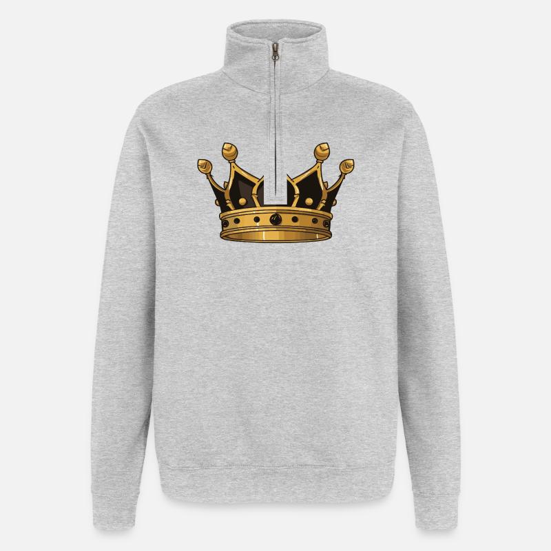 Crown Symbol - Quarter-Zip Sweatshirt - heather grey