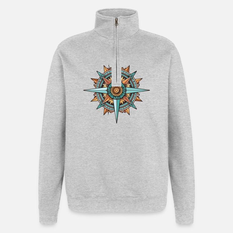 Compass Travel - Quarter-Zip Sweatshirt - heather grey