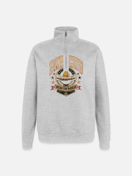 PAPACITO Mexiko Tradition Shirt - Quarter-Zip-Sweatshirt - Grau meliert