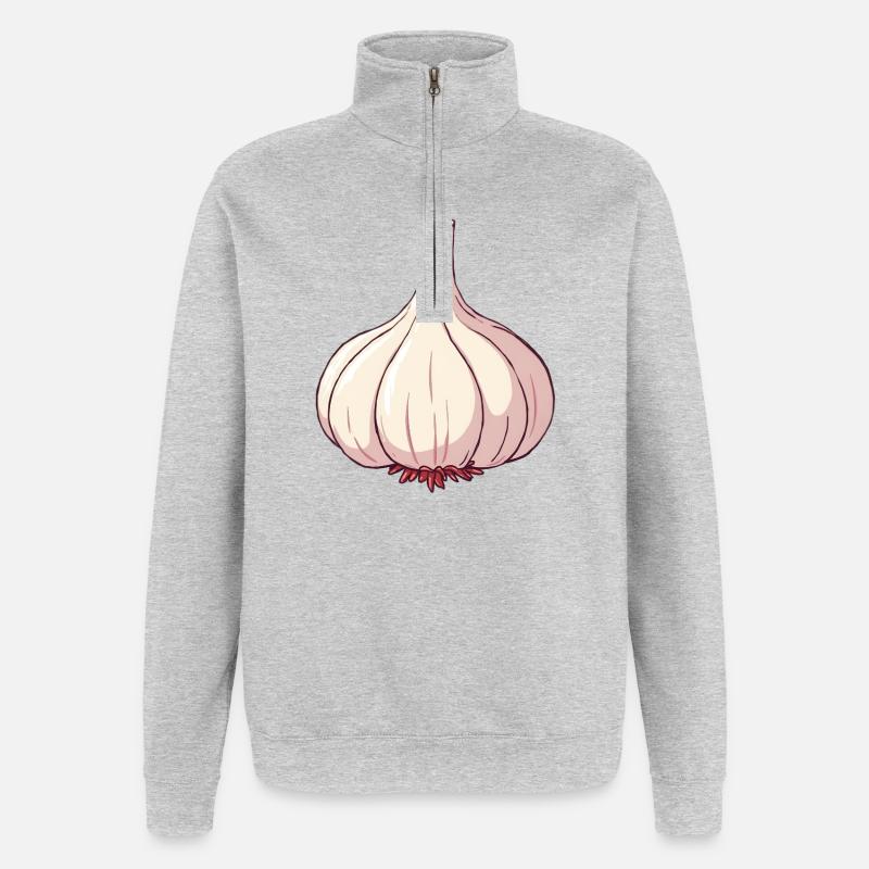 Knoblauch - Quarter-Zip-Sweatshirt - Grau meliert