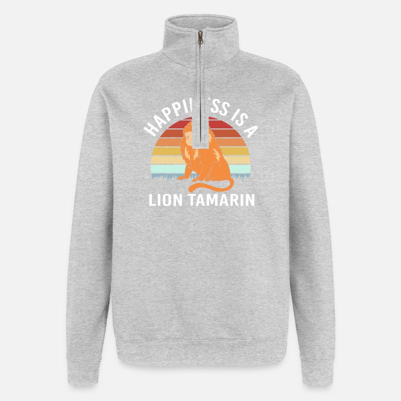 Tamarin Affe - Quarter-Zip-Sweatshirt - Grau meliert