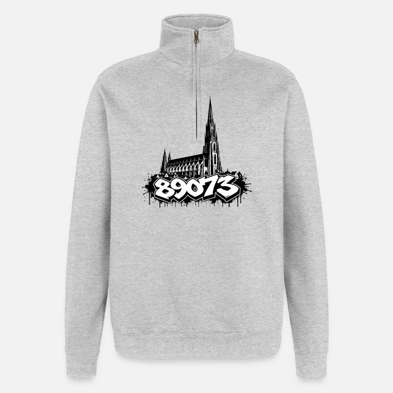 Ulm Motif 5 - Quarter-Zip Sweatshirt - heather grey