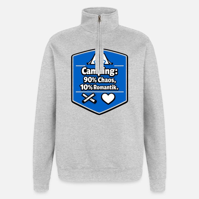 Motorhome camping camping - Quarter-Zip Sweatshirt - heather grey