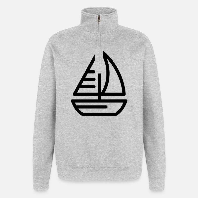 Boot - Quarter-Zip-Sweatshirt - Grau meliert