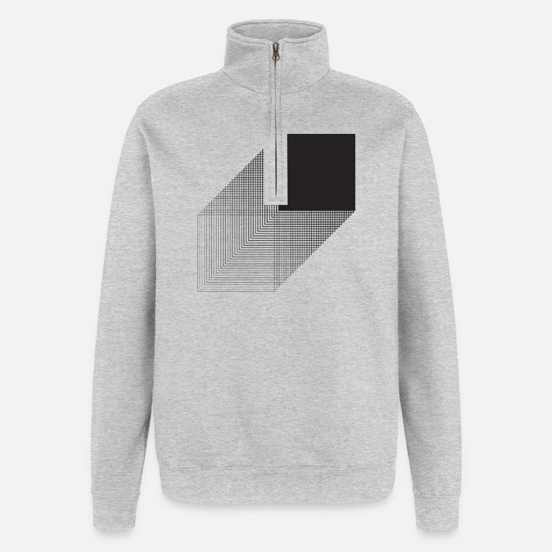 Bauhaus bold square design - Quarter-Zip Sweatshirt - heather grey
