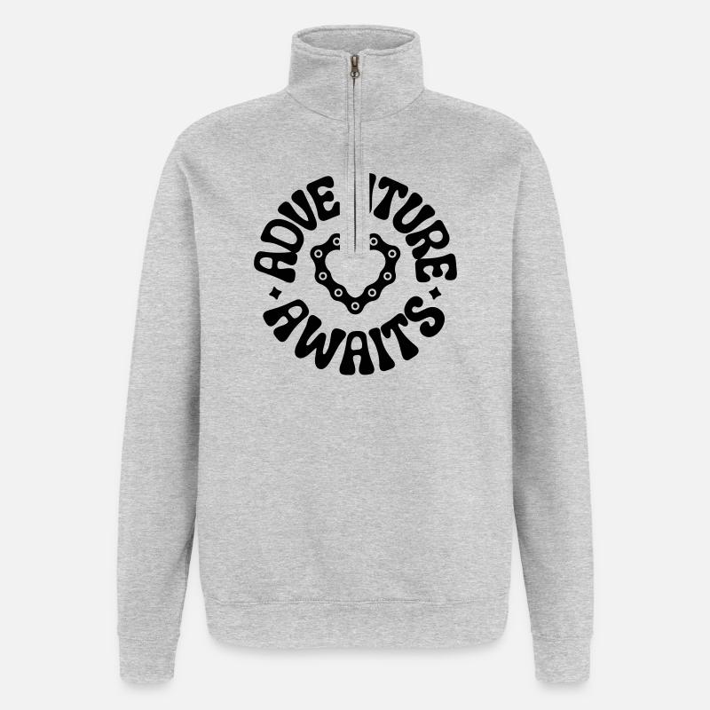 cyclisme - Sweat à zip 1/4 - gris chiné