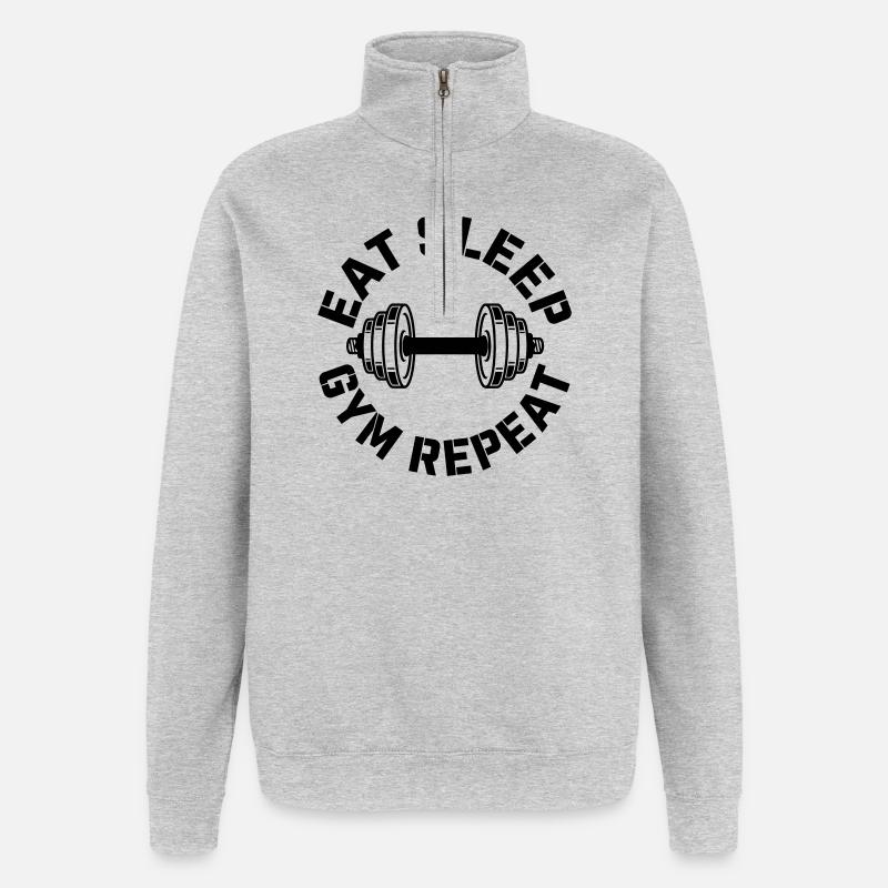 gymnase - Sweat à zip 1/4 - gris chiné