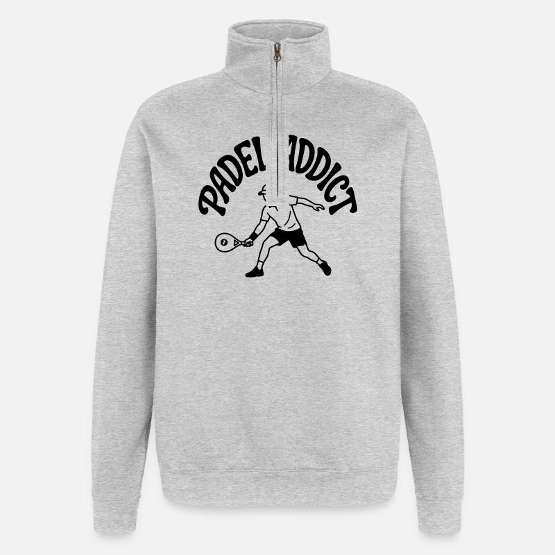 Padelspieler - Quarter-Zip-Sweatshirt - Grau meliert
