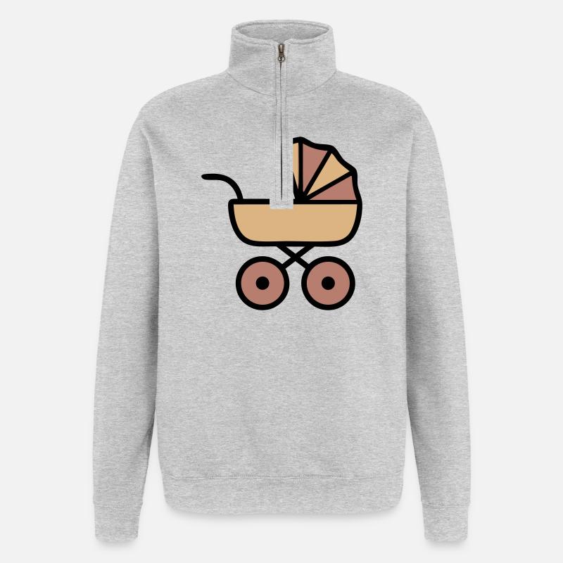 Stroller Baby Boho Icon - Quarter-Zip Sweatshirt - heather grey