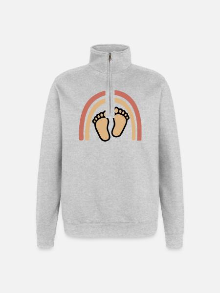 Baby Feet Rainbow Boho - Quarter-Zip Sweatshirt - heather grey