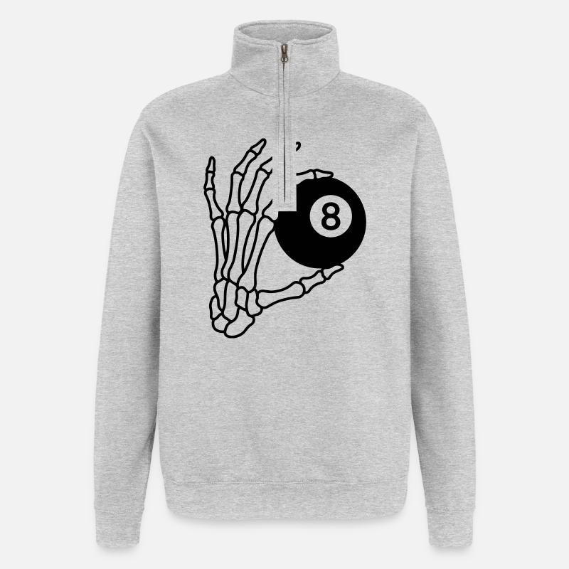 Billard - Quarter-Zip-Sweatshirt - Grau meliert