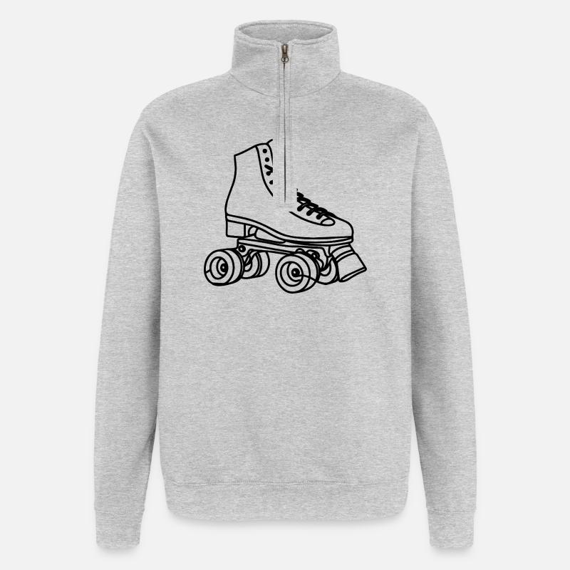 Patins - Sweat à zip 1/4 - gris chiné