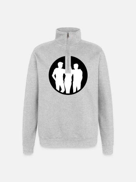 People Group Silhouette Friends Team Together - Quarter-Zip Sweatshirt - heather grey