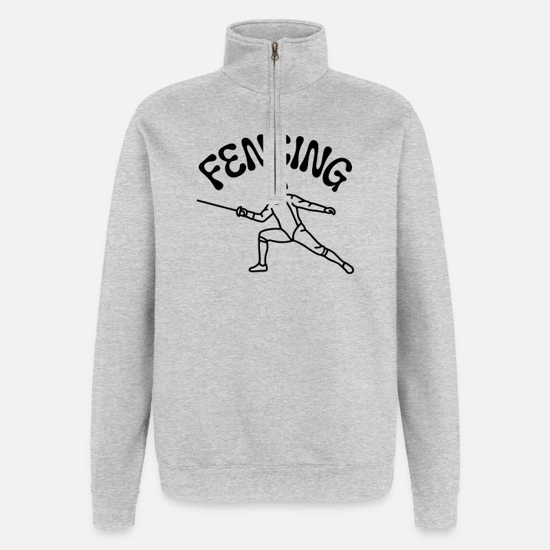 Fechten - Quarter-Zip-Sweatshirt - Grau meliert