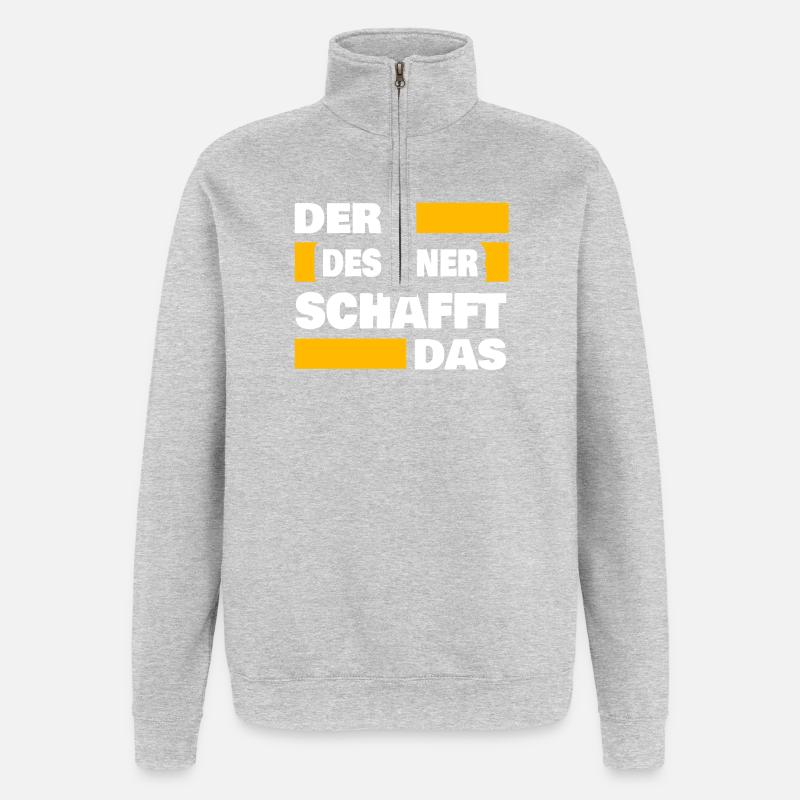 Beruf Designer - Quarter-Zip-Sweatshirt - Grau meliert