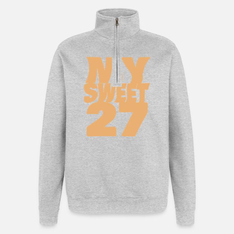 Suess 27 - Sweat à zip 1/4 - gris chiné