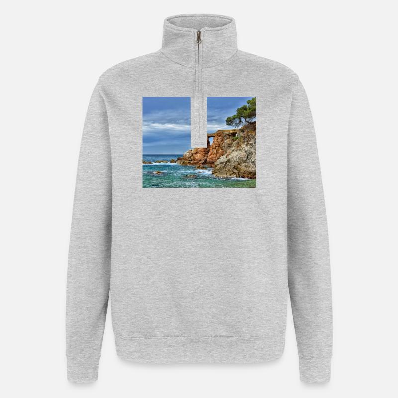 Sea Arch by Cliffside - Quarter-Zip Sweatshirt - heather grey