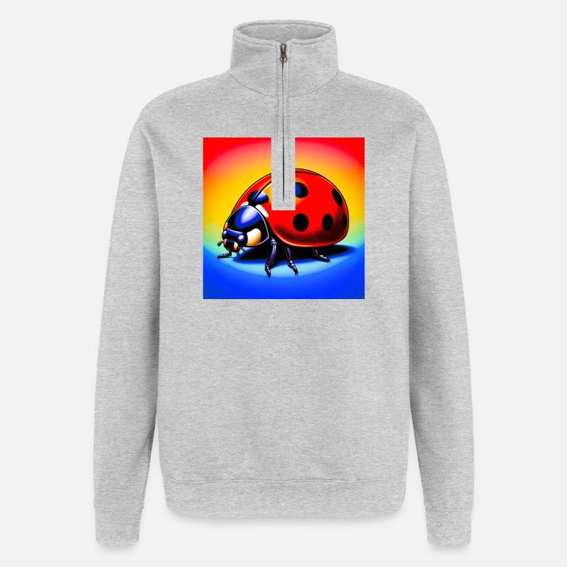 Marienkäfer - Quarter-Zip-Sweatshirt - Grau meliert