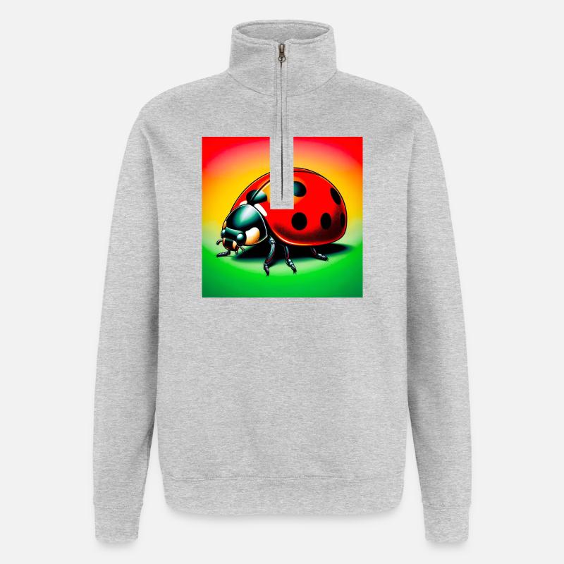 coccinelle - Sweat à zip 1/4 - gris chiné