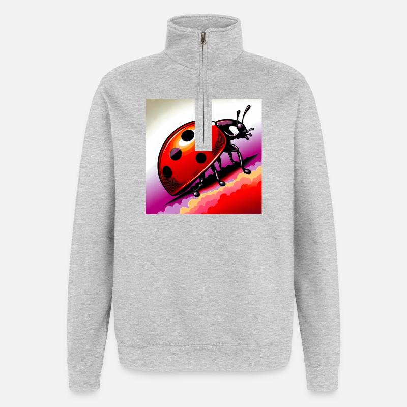 coccinelle - Sweat à zip 1/4 - gris chiné
