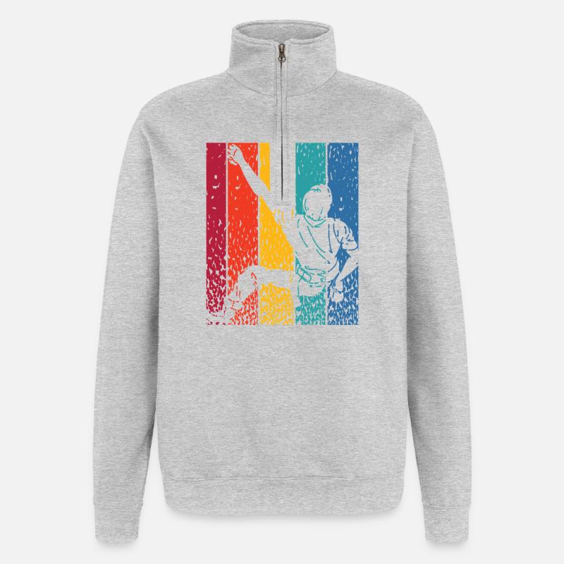 Boulderer Boulder Bouldern - Quarter-Zip-Sweatshirt - Grau meliert