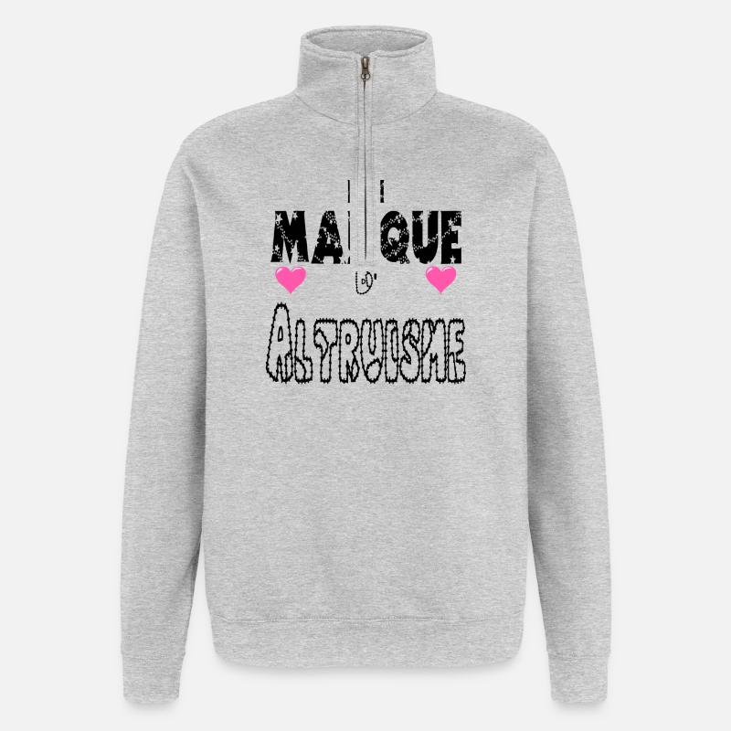 Fehlender Altruismus - Quarter-Zip-Sweatshirt - Grau meliert
