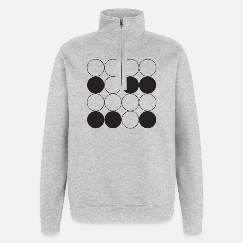 Circle Grid design - Quarter-Zip Sweatshirt - heather grey