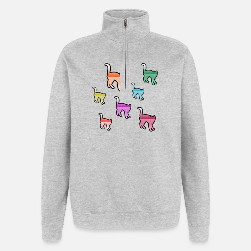 feline - Quarter-Zip Sweatshirt - heather grey