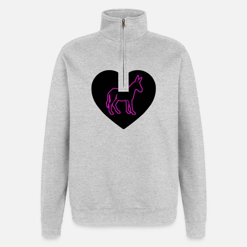 donkey - Quarter-Zip Sweatshirt - heather grey